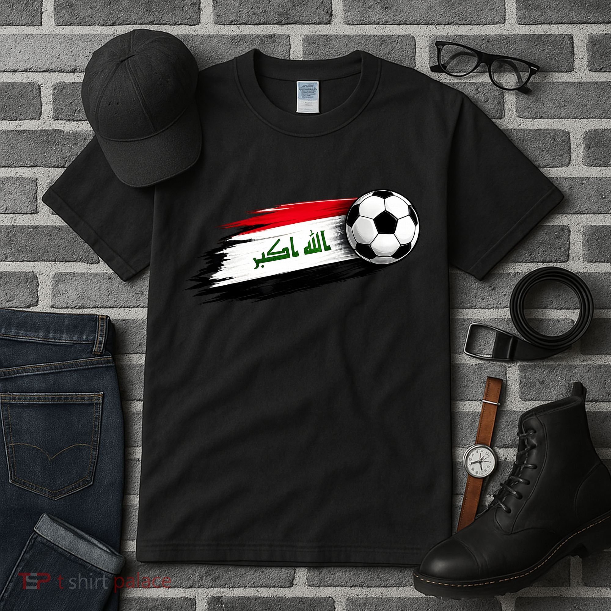 Iraq Soccer Flag Iraqi Tall T-Shirt