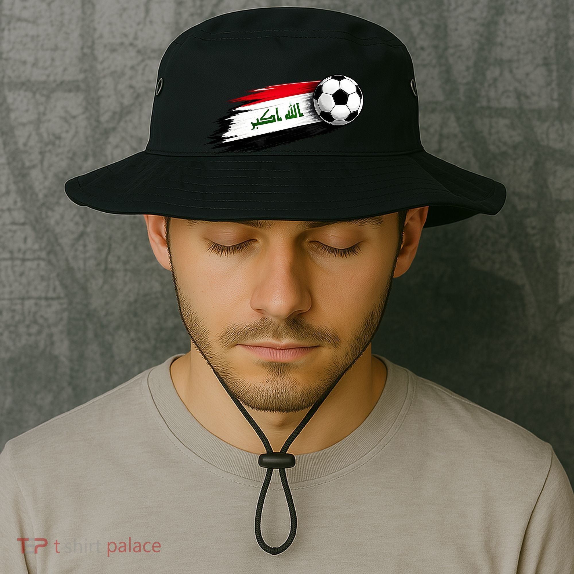 Iraq Soccer Flag Iraqi Bucket Hat
