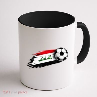 Iraq Soccer Flag Iraqi Coffee Mug back