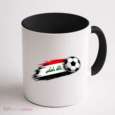 Iraq Soccer Flag Iraqi Coffee Mug back