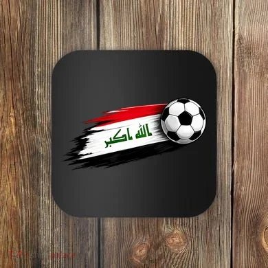 Iraq Soccer Flag Iraqi Coaster