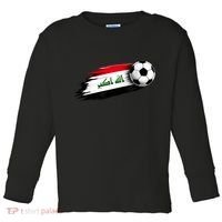 Iraq Soccer Flag Iraqi Toddler Long Sleeve Shirt thumb 0