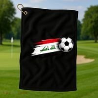 Iraq Soccer Flag Iraqi Golf Towel thumb 1