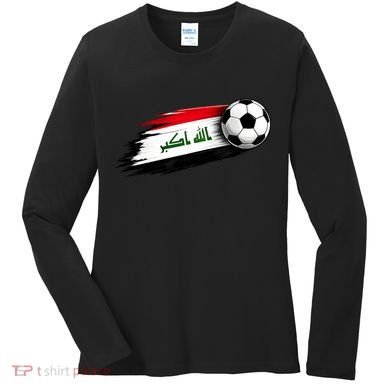 Iraq Soccer Flag Iraqi Women's Long Sleeve Shirt