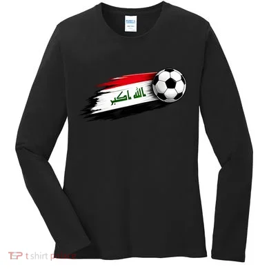 Iraq Soccer Flag Iraqi Women's Long Sleeve Shirt
