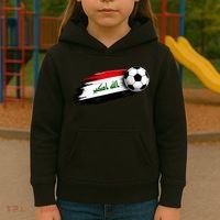 Iraq Soccer Flag Iraqi Kids Hoodie thumb 3