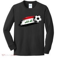 Iraq Soccer Flag Iraqi Kids Long Sleeve Shirt thumb 0
