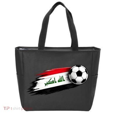Iraq Soccer Flag Iraqi Tote Bag