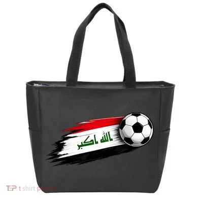 Iraq Soccer Flag Iraqi Tote Bag