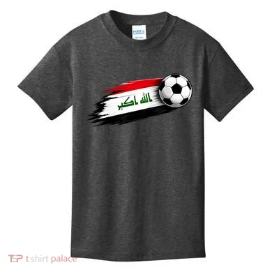 Iraq Soccer Flag Iraqi Kids T-Shirt