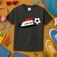 Iraq Soccer Flag Iraqi Kids T-Shirt thumb 3