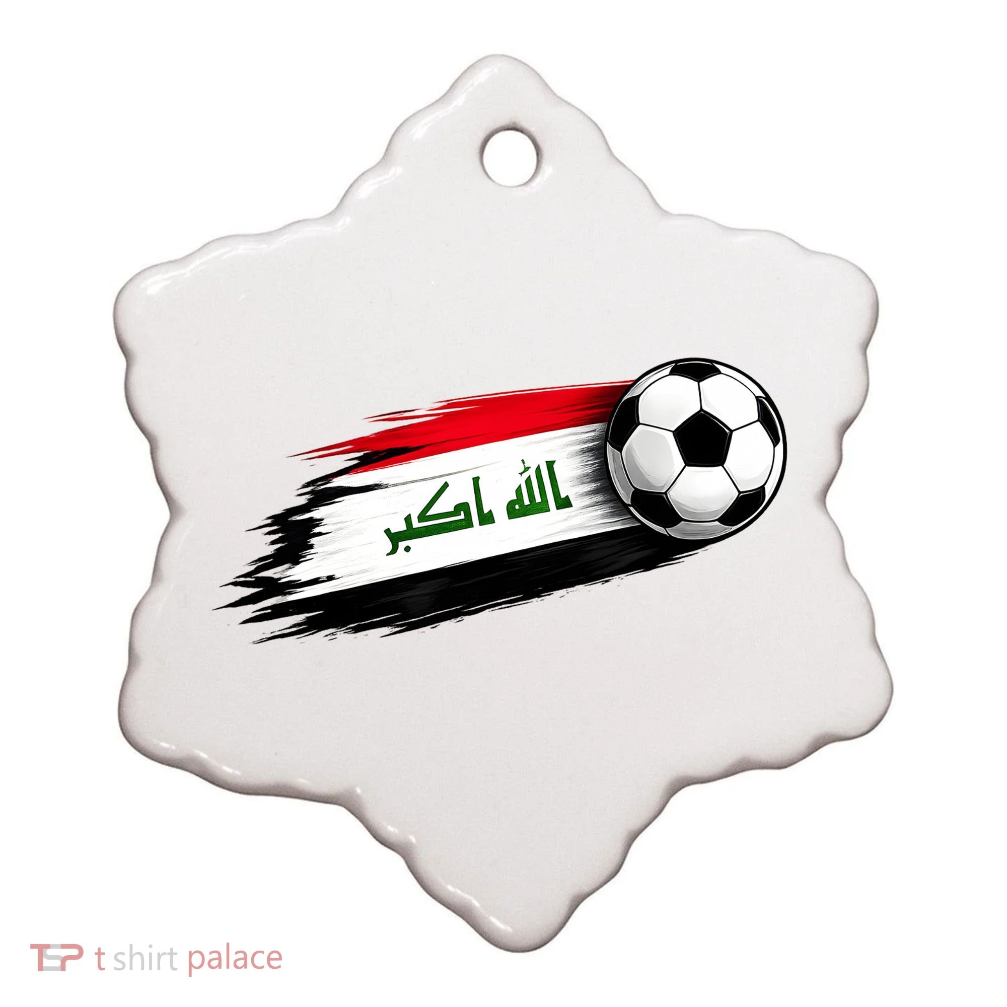 Iraq Soccer Flag Iraqi Ceramic Ornament