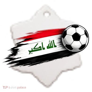 Iraq Soccer Flag Iraqi Ceramic Ornament