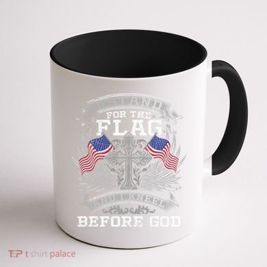 I Stand For The Flag And I Kneel Before God Gift Coffee Mug back