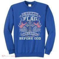 I Stand For The Flag And I Kneel Before God Gift Sweatshirt thumb 0