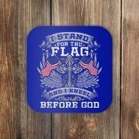 I Stand For The Flag And I Kneel Before God Gift Coaster thumb 0