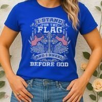 I Stand For The Flag And I Kneel Before God Gift Women's T-Shirt thumb 2
