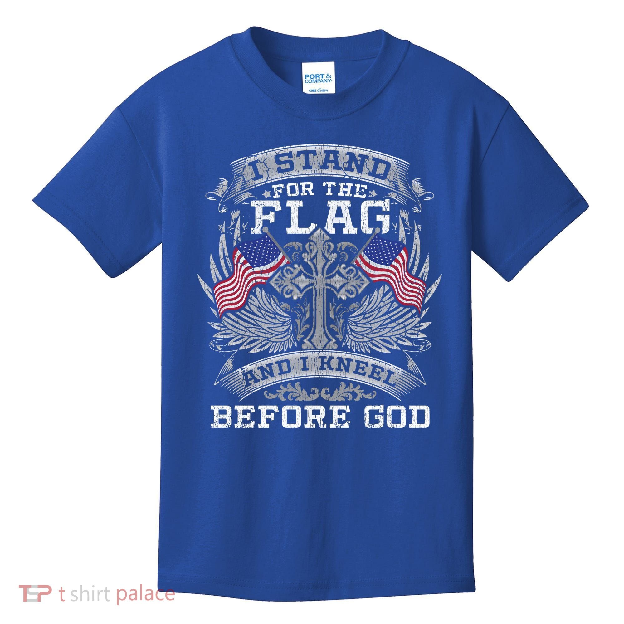 I Stand For The Flag And I Kneel Before God Gift Kids T-Shirt