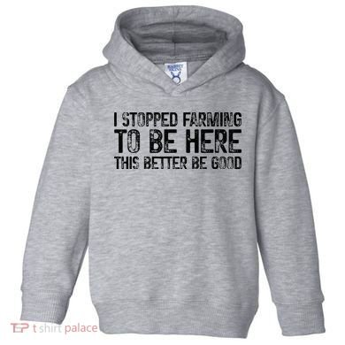 I Stopped Farming To Be Here This Better Be Good Toddler Hoodie