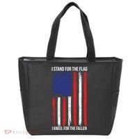 I Stand For The Flag I Kneel For The Fallen Usa Tote Bag thumb 0