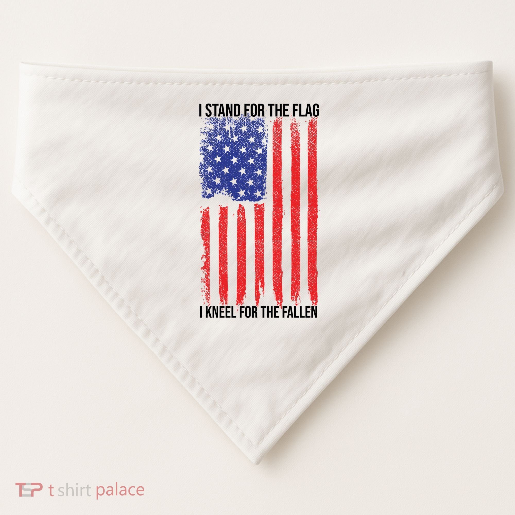 I Stand For The Flag I Kneel For The Fallen Usa USA-Made Doggie Bandana