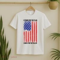 I Stand For The Flag I Kneel For The Fallen Usa T-Shirt thumb 2