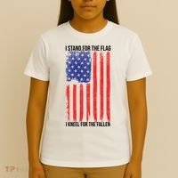I Stand For The Flag I Kneel For The Fallen Usa T-Shirt thumb 4