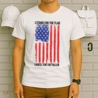 I Stand For The Flag I Kneel For The Fallen Usa T-Shirt thumb 6