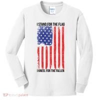 I Stand For The Flag I Kneel For The Fallen Usa Kids Long Sleeve Shirt thumb 0