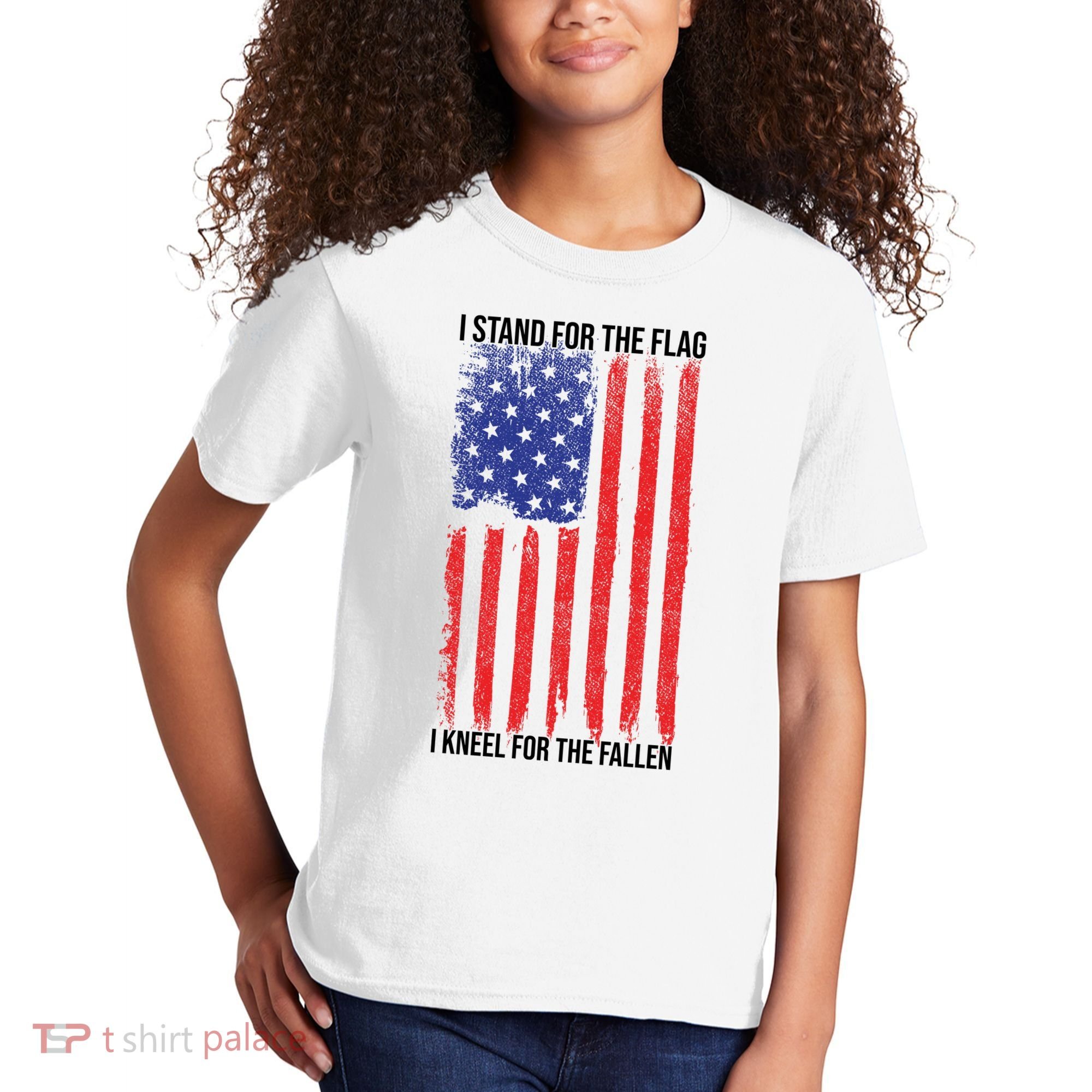 I Stand For The Flag I Kneel For The Fallen Usa Kids T-Shirt