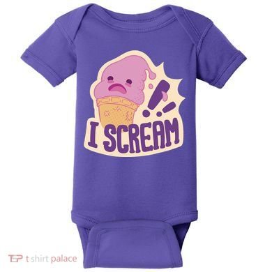 I Scream For Ice Cream Cute Baby Bodysuit