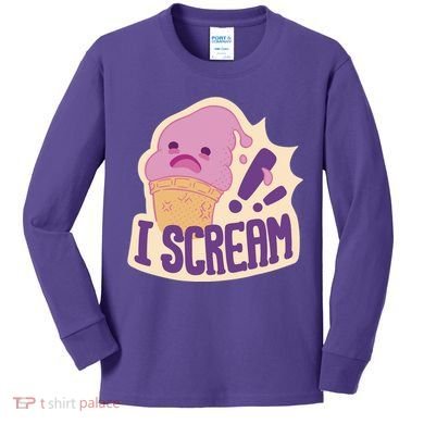 I Scream For Ice Cream Cute Kids Long Sleeve Shirt