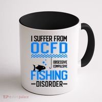 I Suffer From OCFD Fishing Discorder Cool Fish Daddy Coffee Mug thumb 1