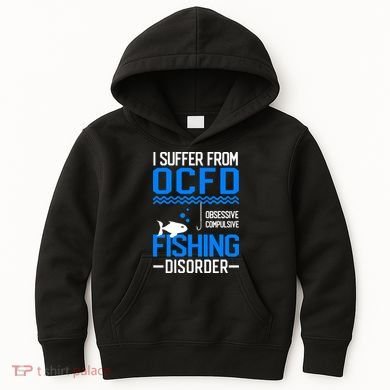 I Suffer From OCFD Fishing Discorder Cool Fish Daddy Kids Hoodie
