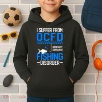 I Suffer From OCFD Fishing Discorder Cool Fish Daddy Kids Hoodie thumb 2