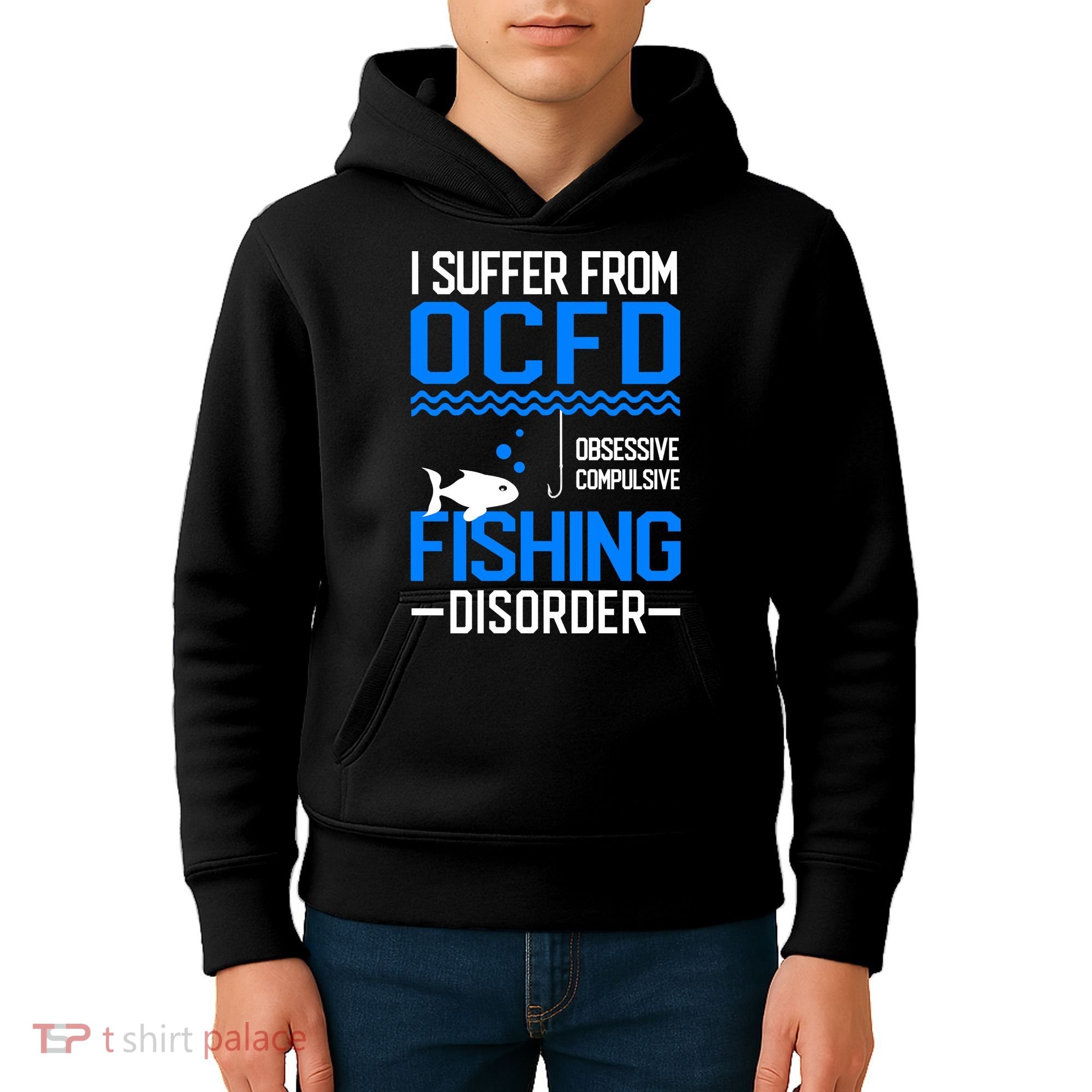 I Suffer From OCFD Fishing Discorder Cool Fish Daddy Kids Hoodie