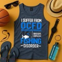 I Suffer From OCFD Fishing Discorder Cool Fish Daddy Tank Top thumb 4