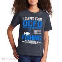 I Suffer From OCFD Fishing Discorder Cool Fish Daddy Kids T-Shirt thumb 2
