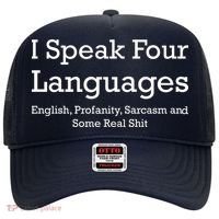 I Speak Four Languages | Funny Sayings Hat thumb 0