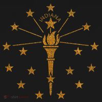 Indiana State Flag Graphic USA-Made Doggie Bandana thumb 2