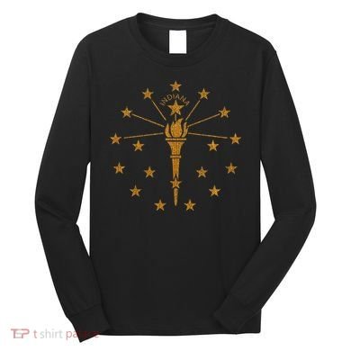 Indiana State Flag Graphic Long Sleeve Shirt