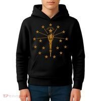 Indiana State Flag Graphic Kids Hoodie thumb 4