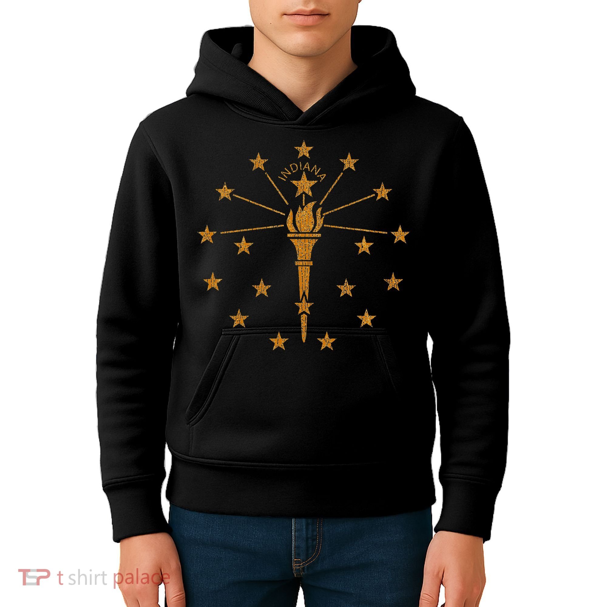 Indiana State Flag Graphic Kids Hoodie