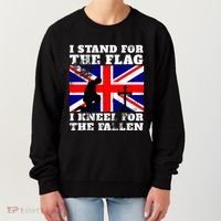 I Stand For The Flag I Kneel For The Fallen Union Jack Gift Women's Sweatshirt thumb 0