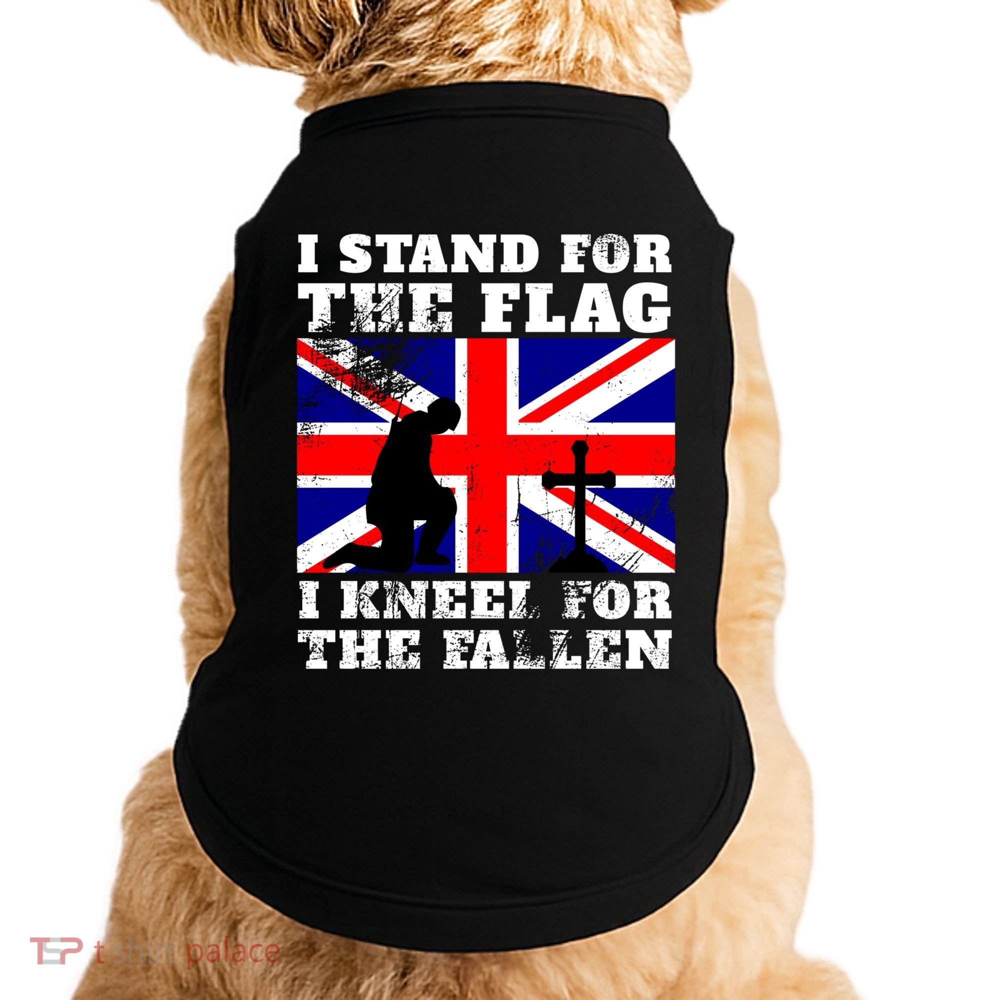 I Stand For The Flag I Kneel For The Fallen Union Jack Gift Doggie Tank