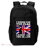 I Stand For The Flag I Kneel For The Fallen Union Jack Gift Backpack thumb 0