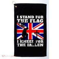I Stand For The Flag I Kneel For The Fallen Union Jack Gift Golf Towel thumb 0