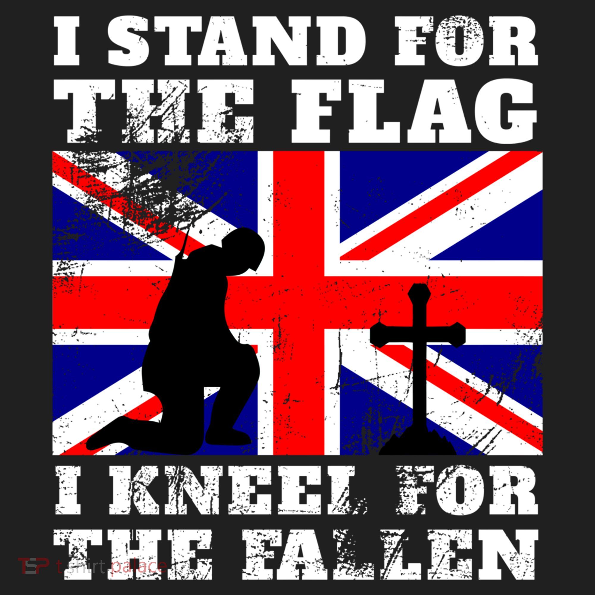 I Stand For The Flag I Kneel For The Fallen Union Jack Gift Golf Towel