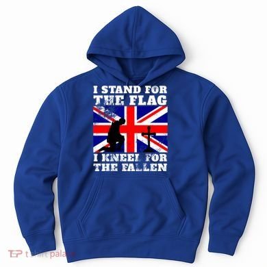 I Stand For The Flag I Kneel For The Fallen Union Jack Gift Hoodie