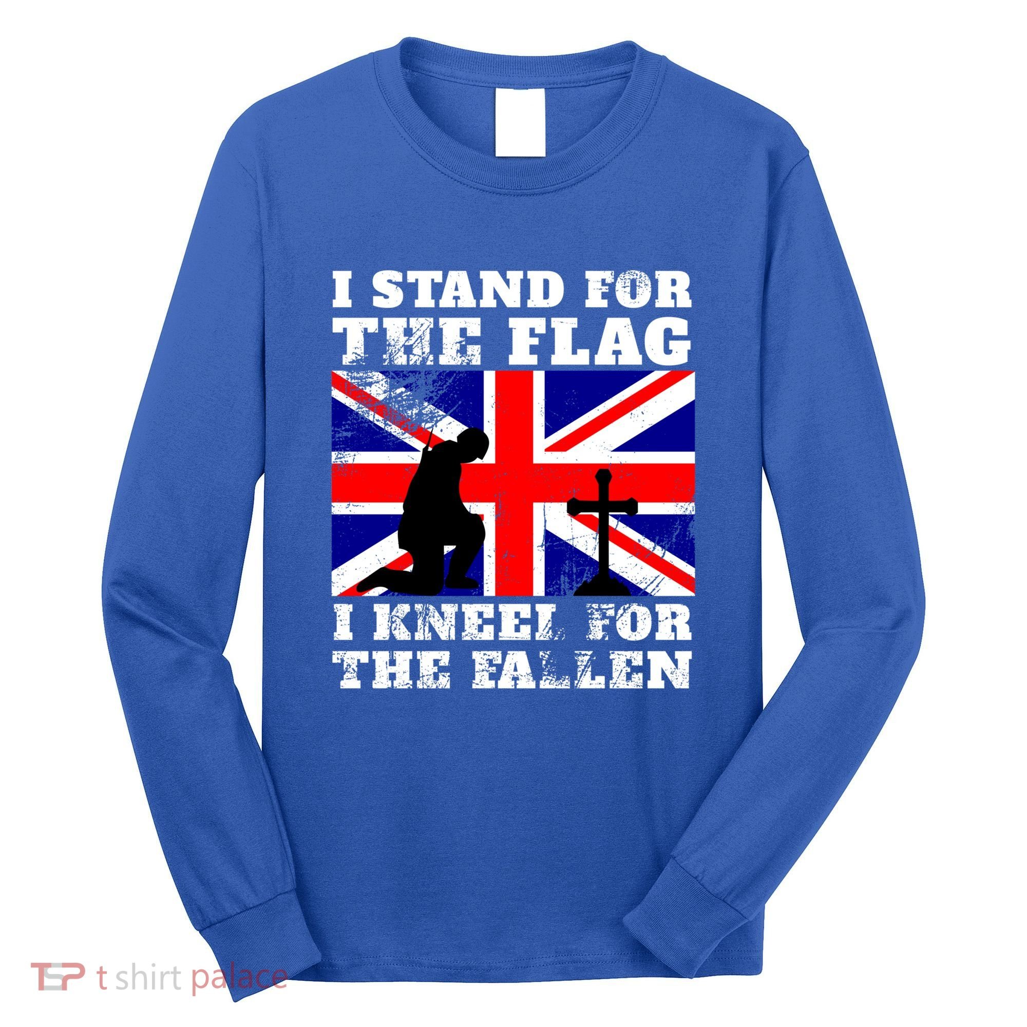 I Stand For The Flag I Kneel For The Fallen Union Jack Gift Long Sleeve Shirt